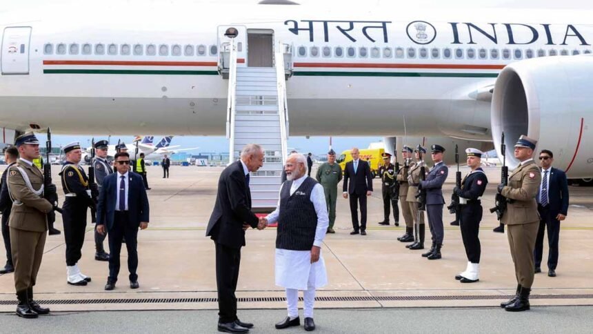 PM Modi arrives at Monte Cassino War Memorial in Warsaw